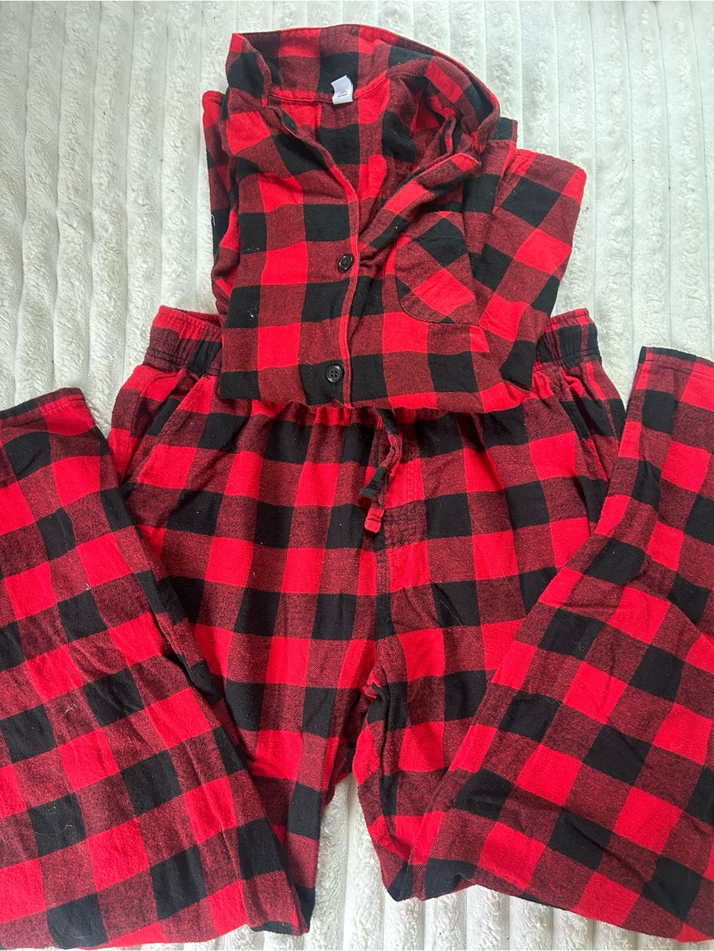 plaid pajama set